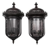 Classical Manner Outdoor Lanterns, Pair