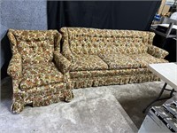 VTG Flower Print Couch & Chair