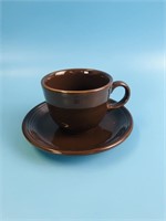 Fiesta Tea Cup and Saucer Brown