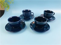 Fiesta Set of 8 Tea Cups & Saucers - Dr. Blue