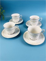 Set of 4 Cup , 4 Saucers Sintra Four Crown China