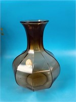 Tiara Amber Glass Vase