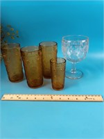 Lot of 5 Drinking Glasses