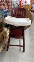 >Wooden High Chair w/ Plastic Tray