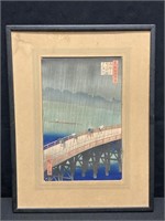 Japanese Woodblock Utagawa Hiroshige Sudden