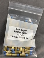 50 Rnds Sentinel Rubber Bullets 9mm Luger