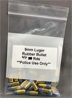 40 Rnds Sentinel Rubber Bullets 9mm Luger