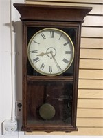 3' Antique Wall Clock, Key Wind