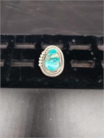 Sterling turquoise ring 10.9grms sz5