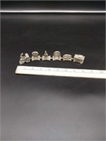 6pc miniature heinz pewter train