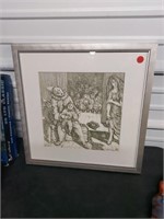 17x17 framed clown print signature James80