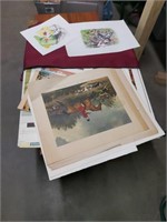 Lg collection of unframed prints