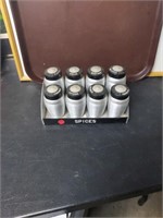 Aluminum spice rack w/containers