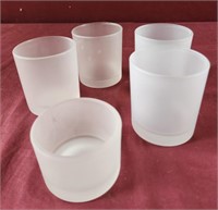 5 frosted glass votives