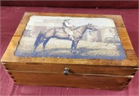 14x9x5 wooden box cowgirl picture