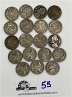 Lot of 19 Nickels from the 1940's