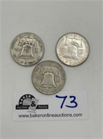 Lot of 3 1959-1962 Half Dollars