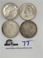 Lot of 4 1884, 1921 & 1922 Liberty head Silver