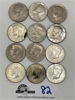 Lot of 12 Half Dollar Coins