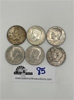 Lot of 6 half Dollar Coins