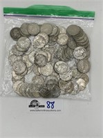 Sandwich bag of mixed date Silver Quarters Most...