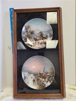 Framed collectors plates 22"×12.5"
