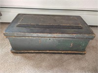 21in Early Primitive Wood Hinged Tool Box