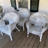 set of 4 wicker chairs