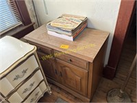 Wooden Storage Cabinet, Vintage Records