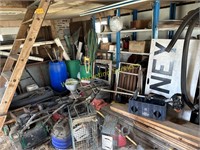 Shed Downstairs Contents - Step Ladders, Chains,