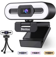 Webcam with microphone and light