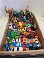 Group of misc cars and action figures