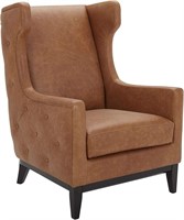 Stone & Beam Leather Accent Chair, 30"W, Cognac