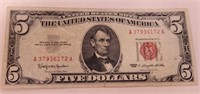1963 Red Certificate Five Dollar Bill