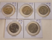 5 - 1979 D Susan B. Anthony Dollar Coins