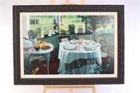 Original Painting Signed P. Karlmark Garden Tea