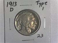 1913-D Type 1 Buffalo Nickel
