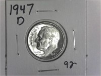 1947-D Silver Roosevelt Dime