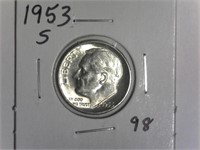 1953-S Silver Roosevelt Dime
