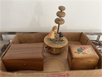 3 Wooden Music Boxes - Do not work, need TLC