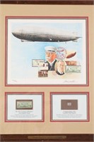 Piece of Graf Zeppelin Artifact & Stamp SIGNED