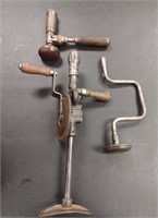 (3) Three Antique Manual Drills