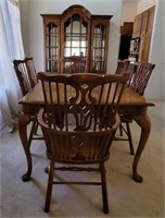 11 - FORMAL DINING TABLE, 6 CHAIRS & CHINA CABINET