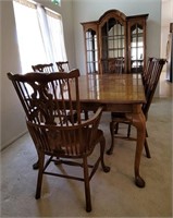 11 - FORMAL DINING TABLE, 6 CHAIRS & CHINA CABINET