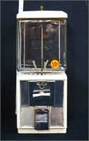 Vintage glass 10 cent gum machine w/ key