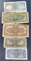 Chinese Currency, Lot of Five