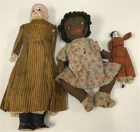 Three Hand-Made Dolls