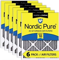 Nordic Pure 16x16x1 MERV 10 Pleated Plus Carbon A