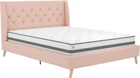 Novogratz Her Majesty Bed, Pink Linen, Full; Styl