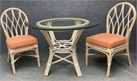 Rattan Table and Two Chairs